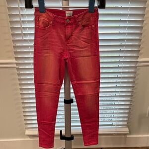 Stretch- Celebrity Pink Women's Bright Red Skinny Jeans